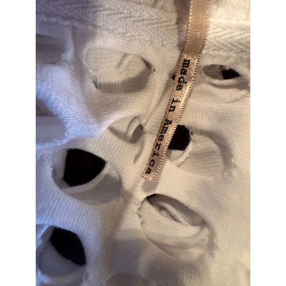 Pete Collection Open Weave White Long Sleeve Knit Sweater Top Women's Size XS - Picture 5 of 9